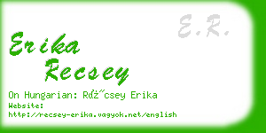 erika recsey business card